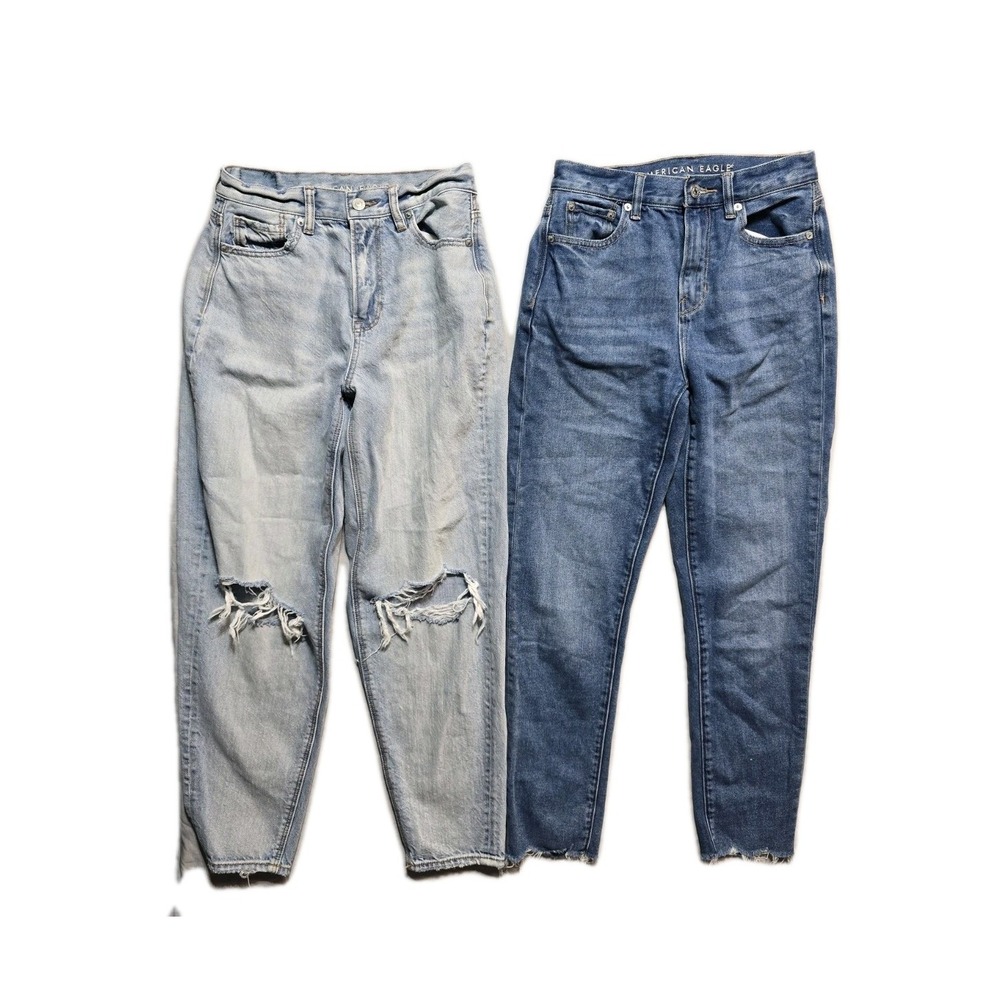 American‎ Eagle Mom Jean Women's Jeans Cut Off Blue 0 Lot Of 2